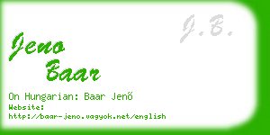 jeno baar business card